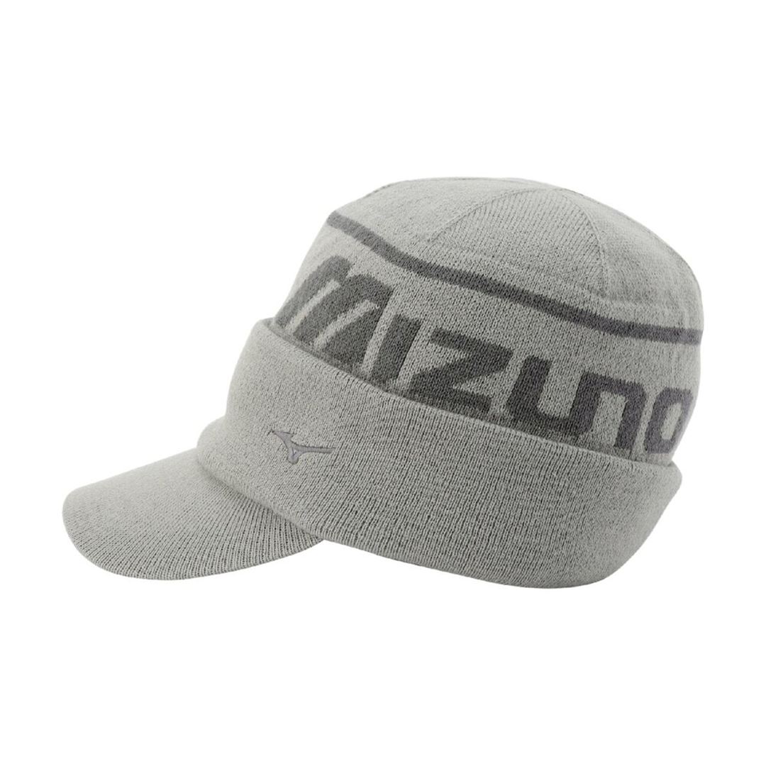 【吸湿発熱】ブレスサーモグラマラスMizunoロゴニットキャップ グレー杢
