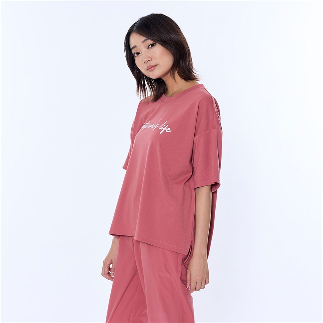 リサイクルポリエステル グラフィックTシャツ テラコッタ M