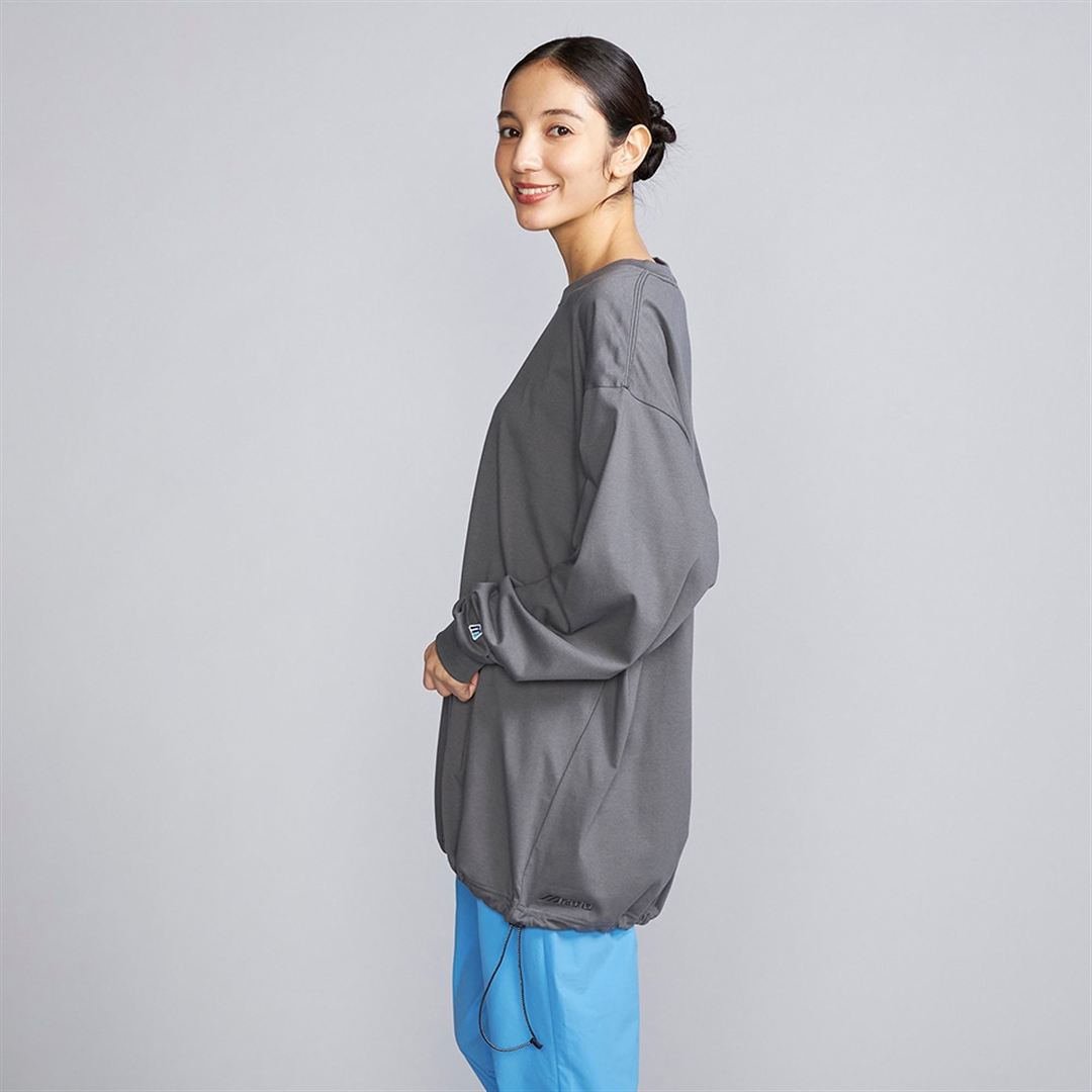 【ミズノ直営限定】モノグラムM ドロストシャツ アッシュグレー S