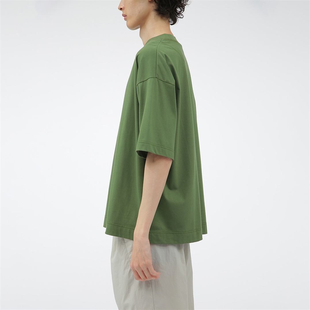 【MARGARET HOWELL】コットンポリエステルワイドTシャツ グリーン M