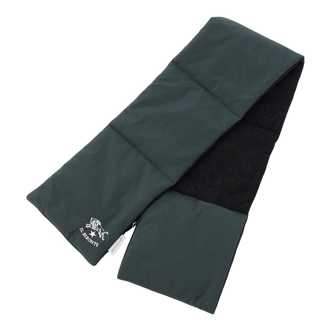 【IL BISONTE／吸湿発熱】WINDSTOPPER プロダクト ブレスサーモ パデットマフラー フォレストグリーン