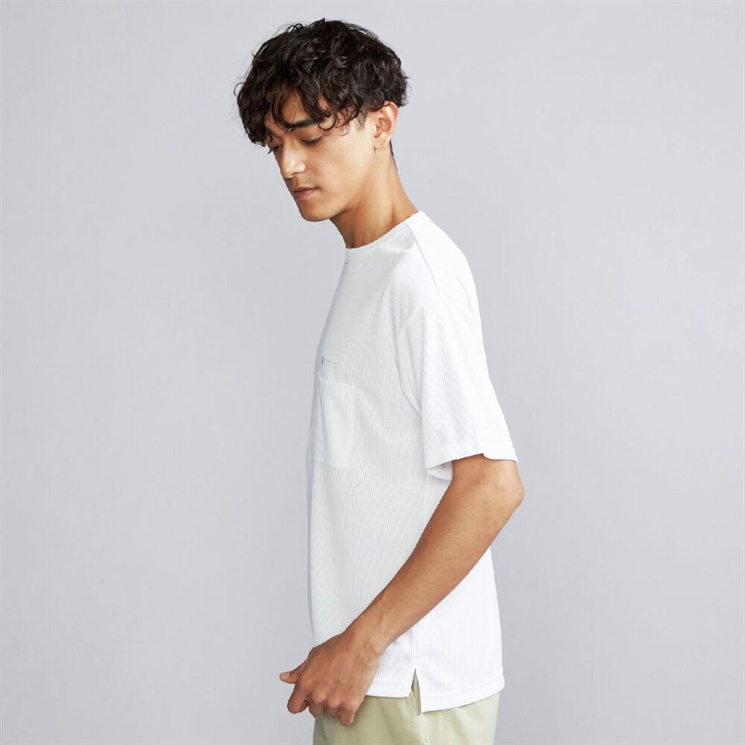 【汗処理／通気】ドライエアロフローポケットTシャツ ホワイト M