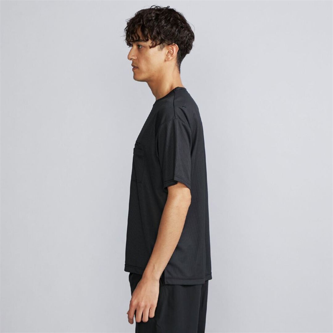 【汗処理／通気】ドライエアロフローポケットTシャツ ブラック M