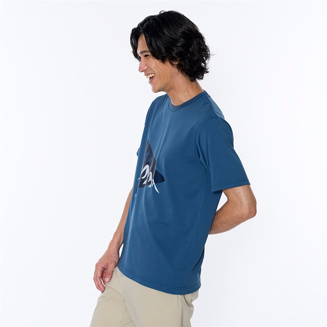 リサイクルポリグラフィックプリントTシャツ ティールブルー M