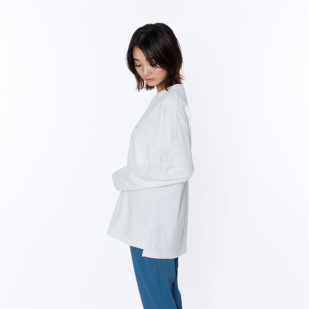 スパンポリロングスリーブポケットTシャツ スノーホワイト XS