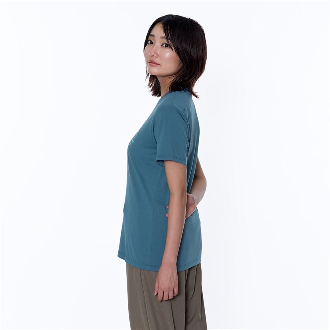 リサイクルポリエステル グラフィックTシャツ ティールブルー S