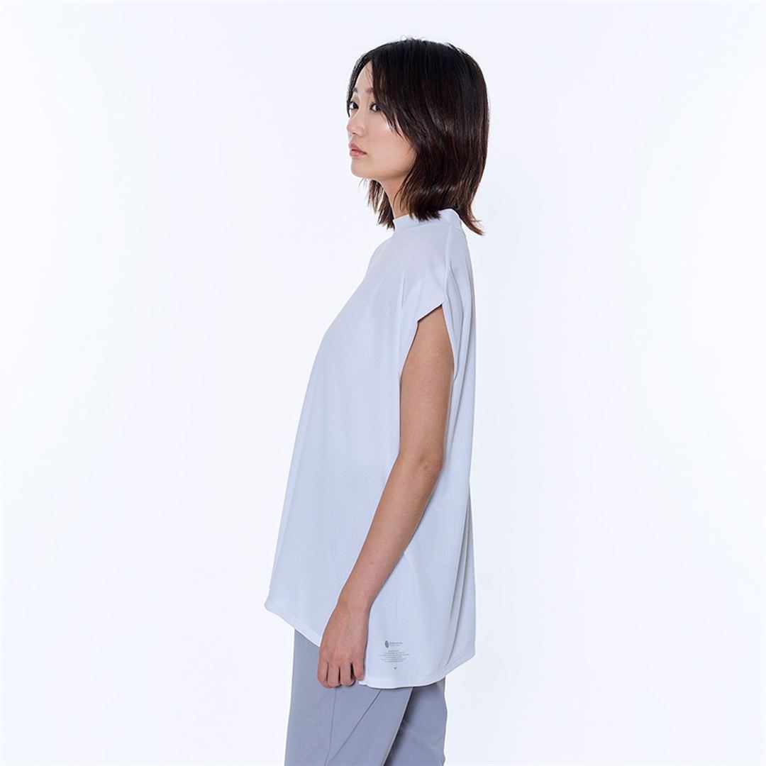 【汗処理／通気】ドライエアロフローアクティブフレンチスリーブTシャツ ホワイト S