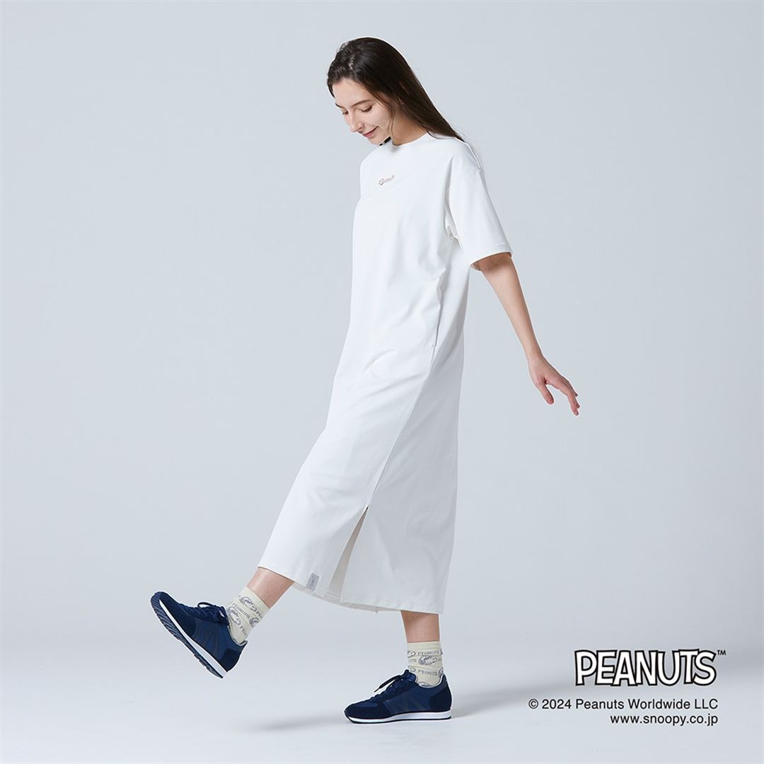 【PEANUTS】UVカットTシャツワンピース マシュマロホワイト S