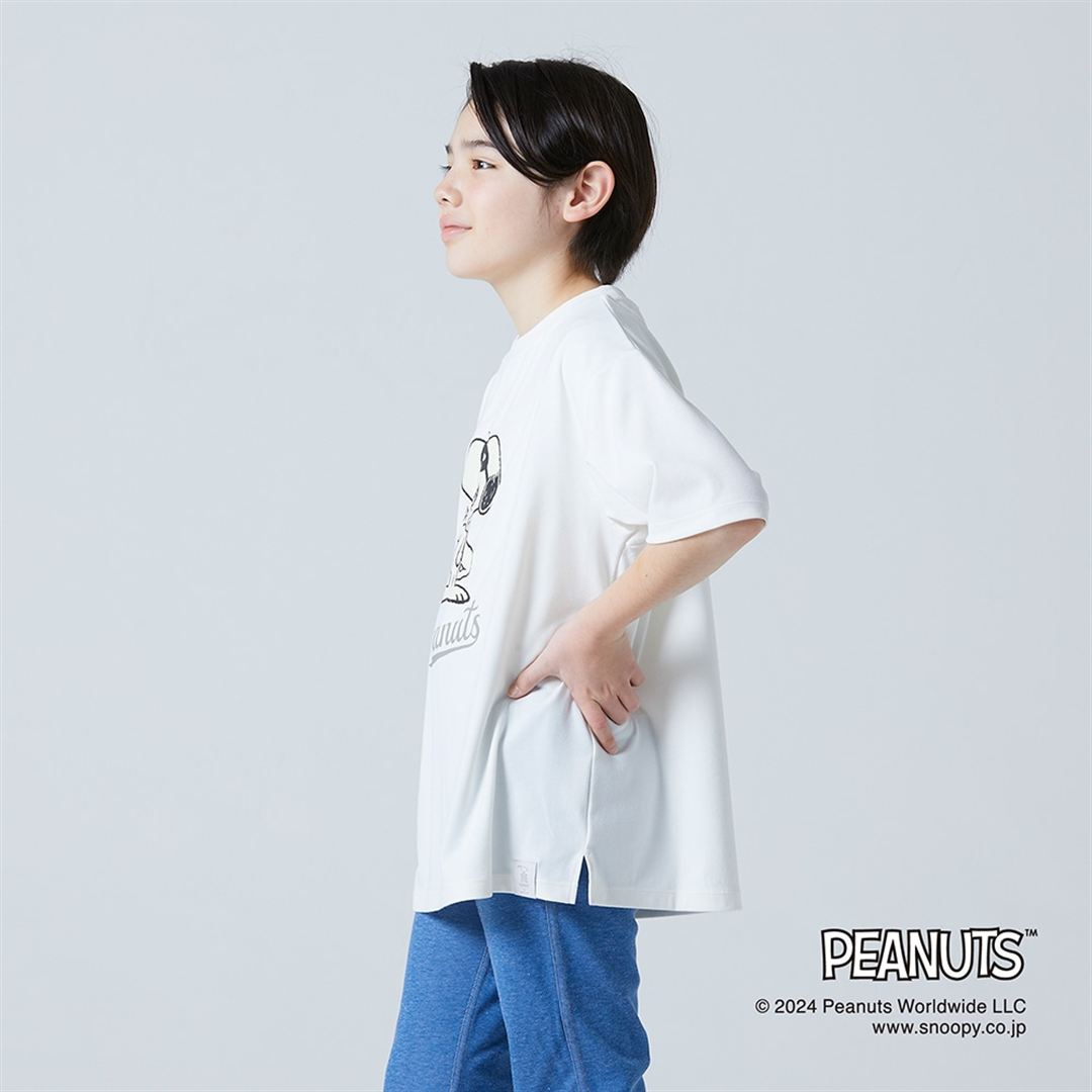 【PEANUTS】リサイクルポリエステルTシャツ マシュマロホワイト 130