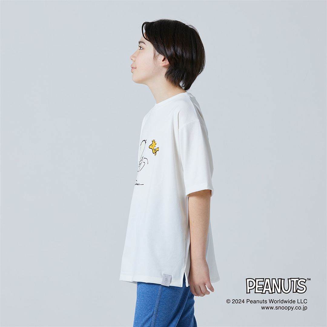 【PEANUTS】リサイクルポリエステルTシャツ マシュマロホワイト 130