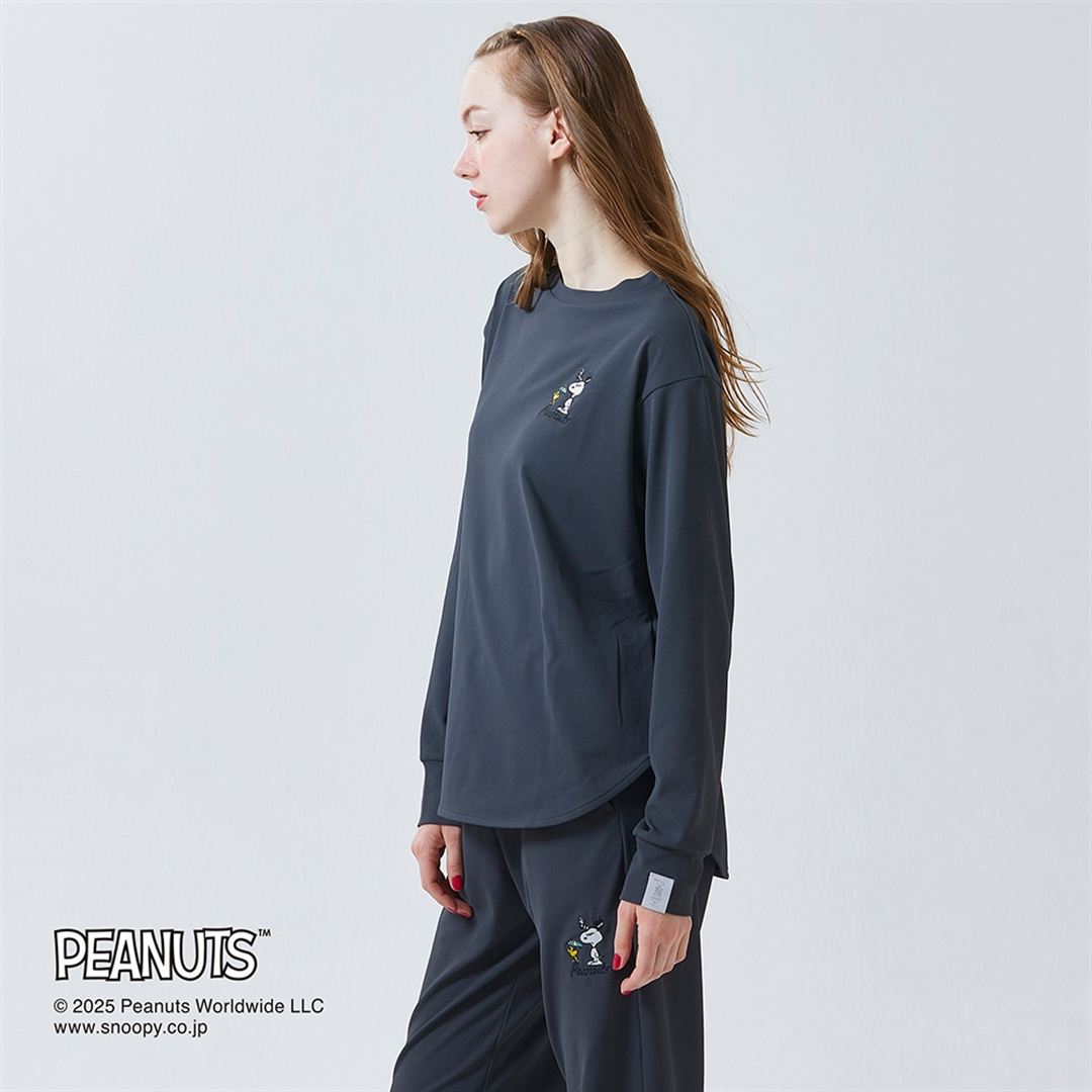 【PEANUTS】アンチスウェット 長袖Tシャツ アッシュブラック XS