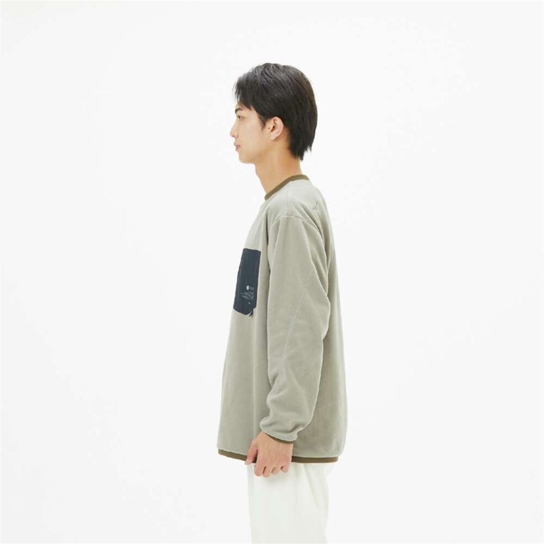 POLARTECクルーネックシャツ マッシュルームグレー M