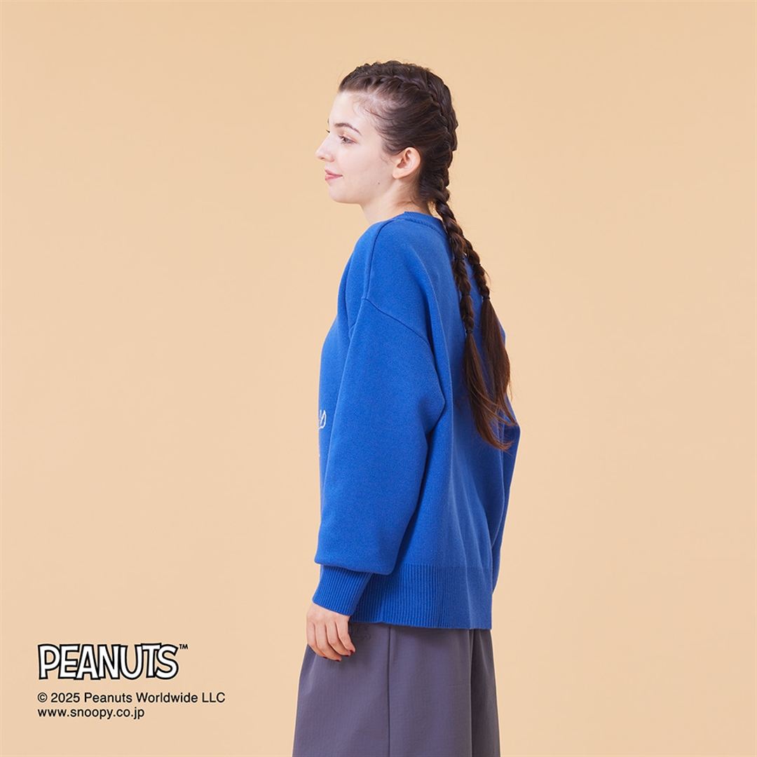 【PEANUTS／吸湿発熱】ブレスサーモウール混セーター ブルー XS