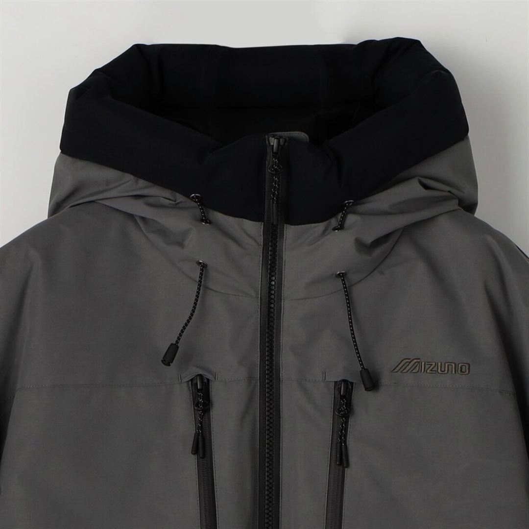 【吸湿発熱】WINDSTOPPER ダウラギリライトダウンジャケット ブラック×ピューターグレー XL