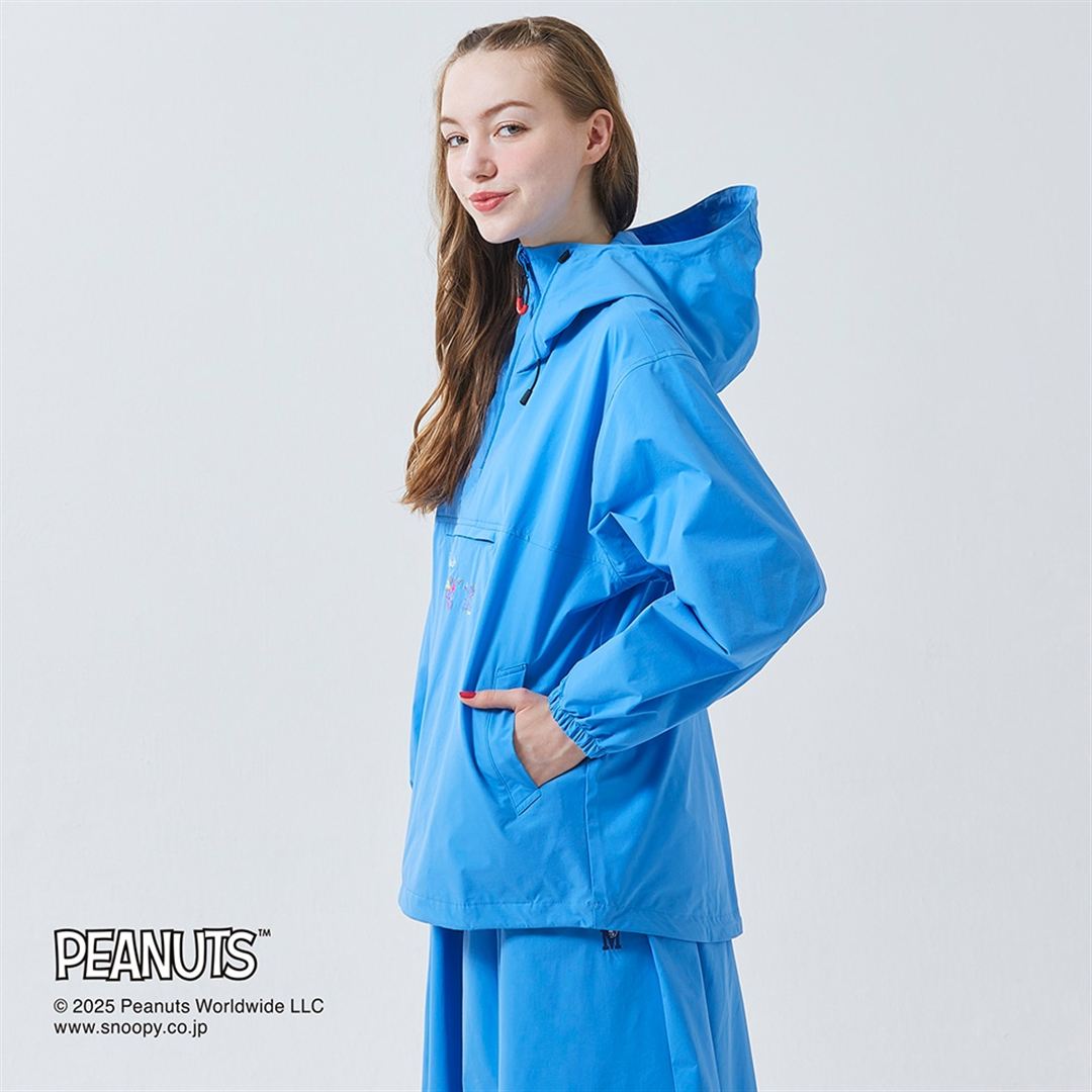 【PEANUTS】ウォーターリパレントストレッチアノラックジャケット アズールブルー XS