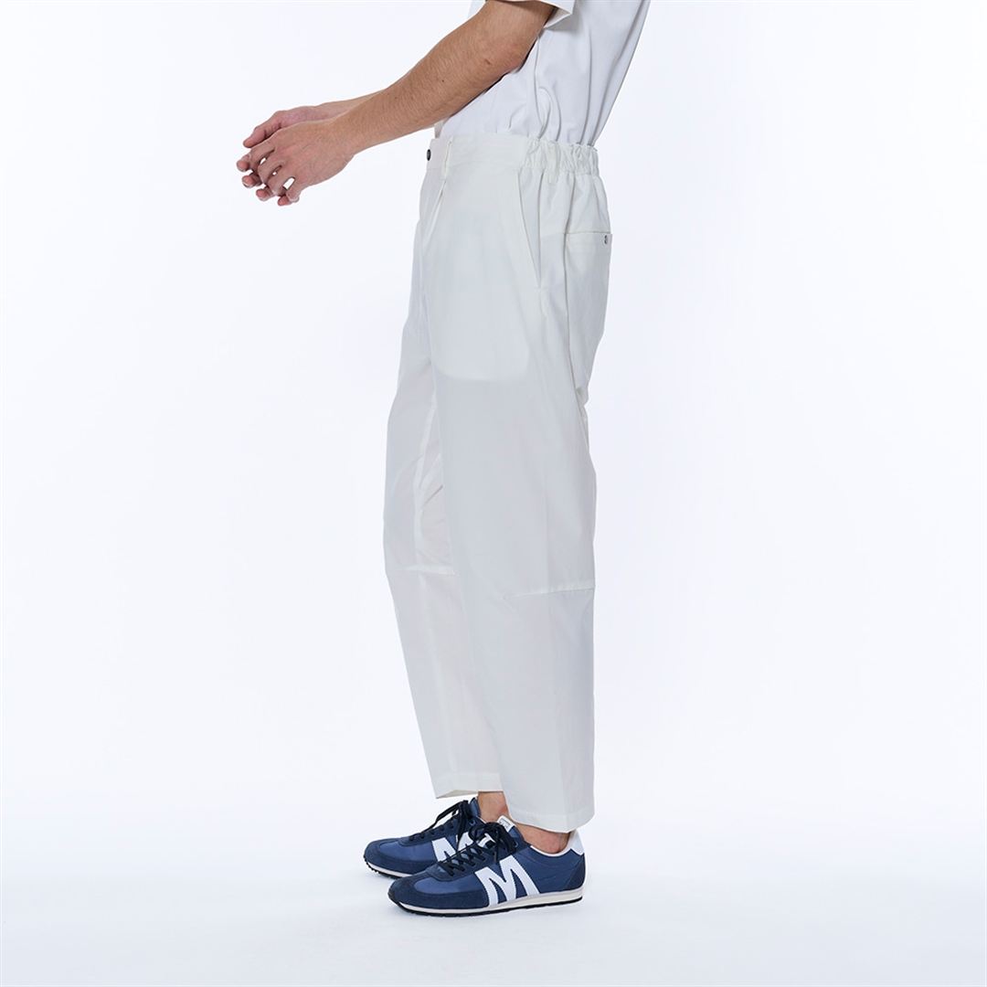 MIZUNO BUDDYストレッチ撥水ワイドテーパードパンツ オフホワイト S