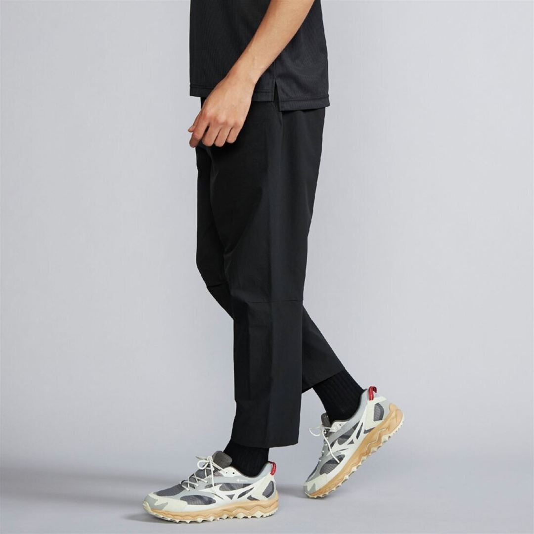 MIZUNO BUDDYストレッチ撥水ワイドテーパードパンツ ブラック S