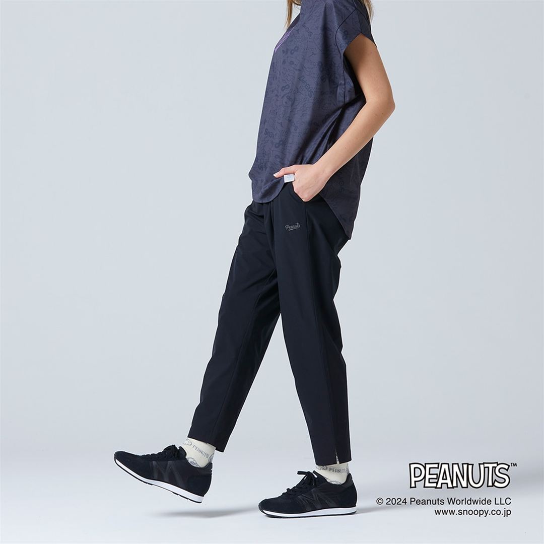 【PEANUTS】ウォーターリパレントストレッチパンツ ブラック S