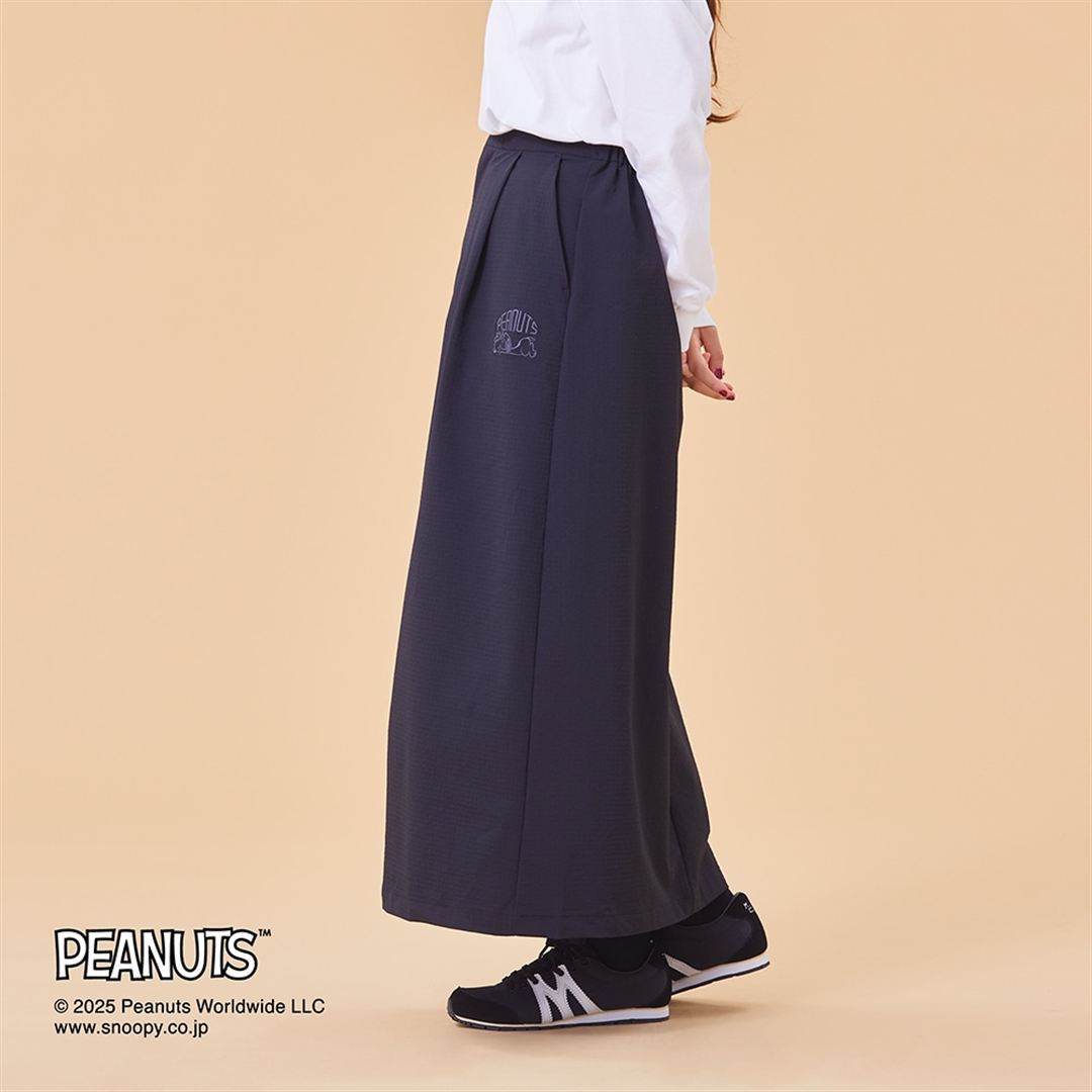 【PEANUTS】ストレッチナイロンスカート ブラック S