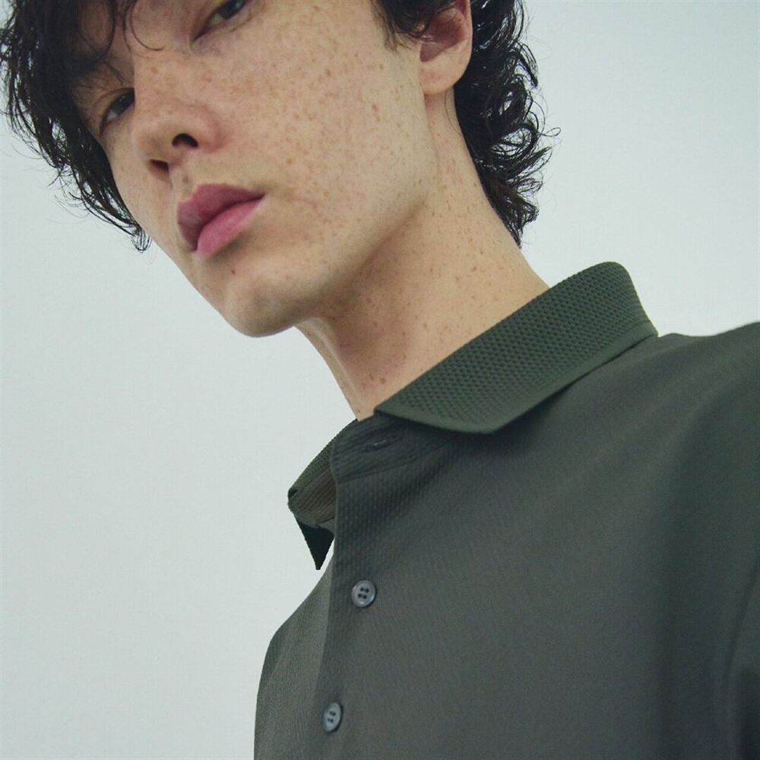 【EDIFICE】ダイナモーションフィット ポロシャツ チャコール S
