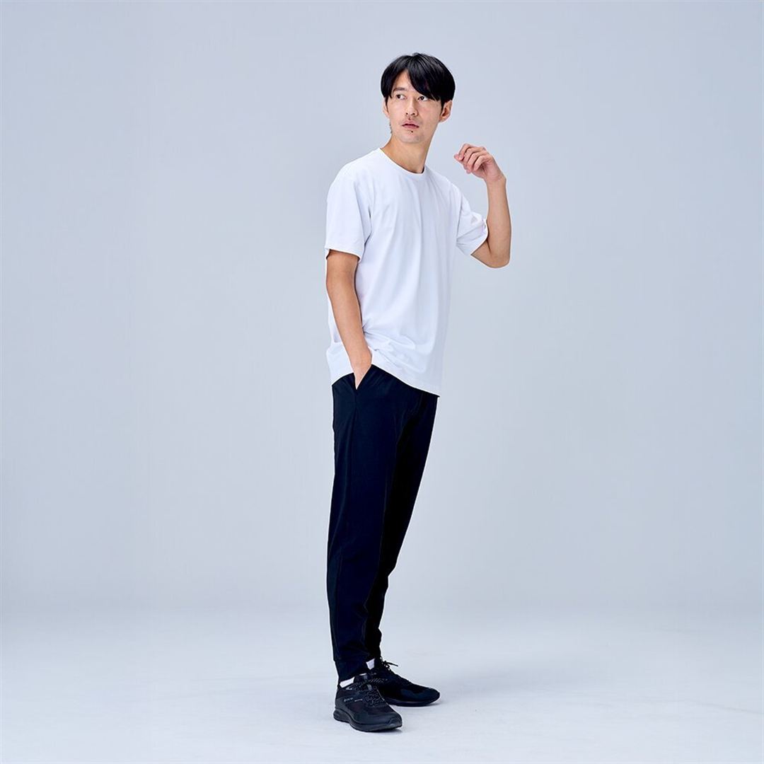 ハイストレッチ クルーネック半袖シャツ（レギュラーシルエット） ホワイト XL