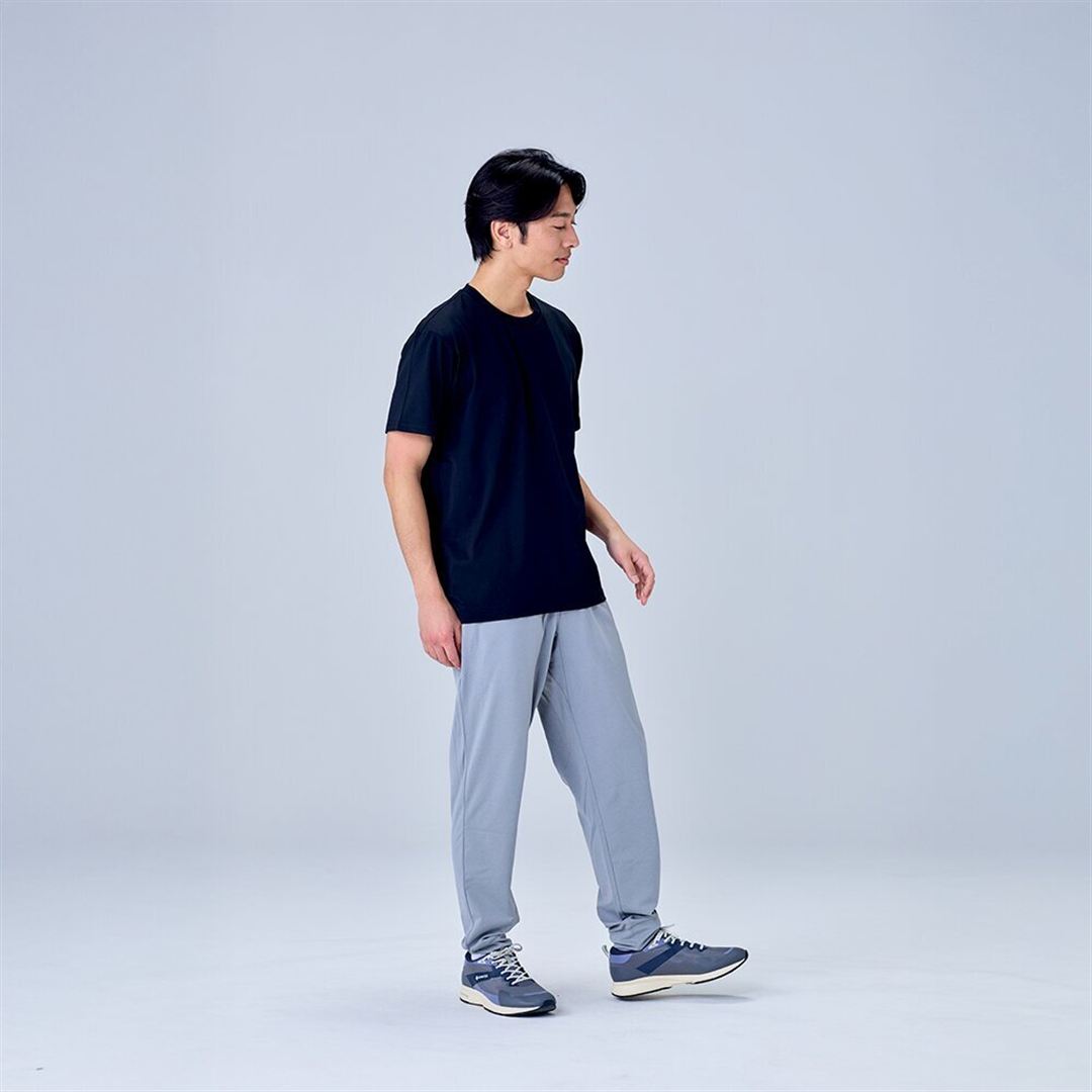 ハイストレッチ クルーネック半袖シャツ（レギュラーシルエット） ブラック XL