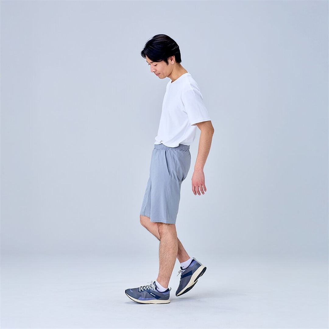 ハイストレッチ ハーフパンツ グレー XL