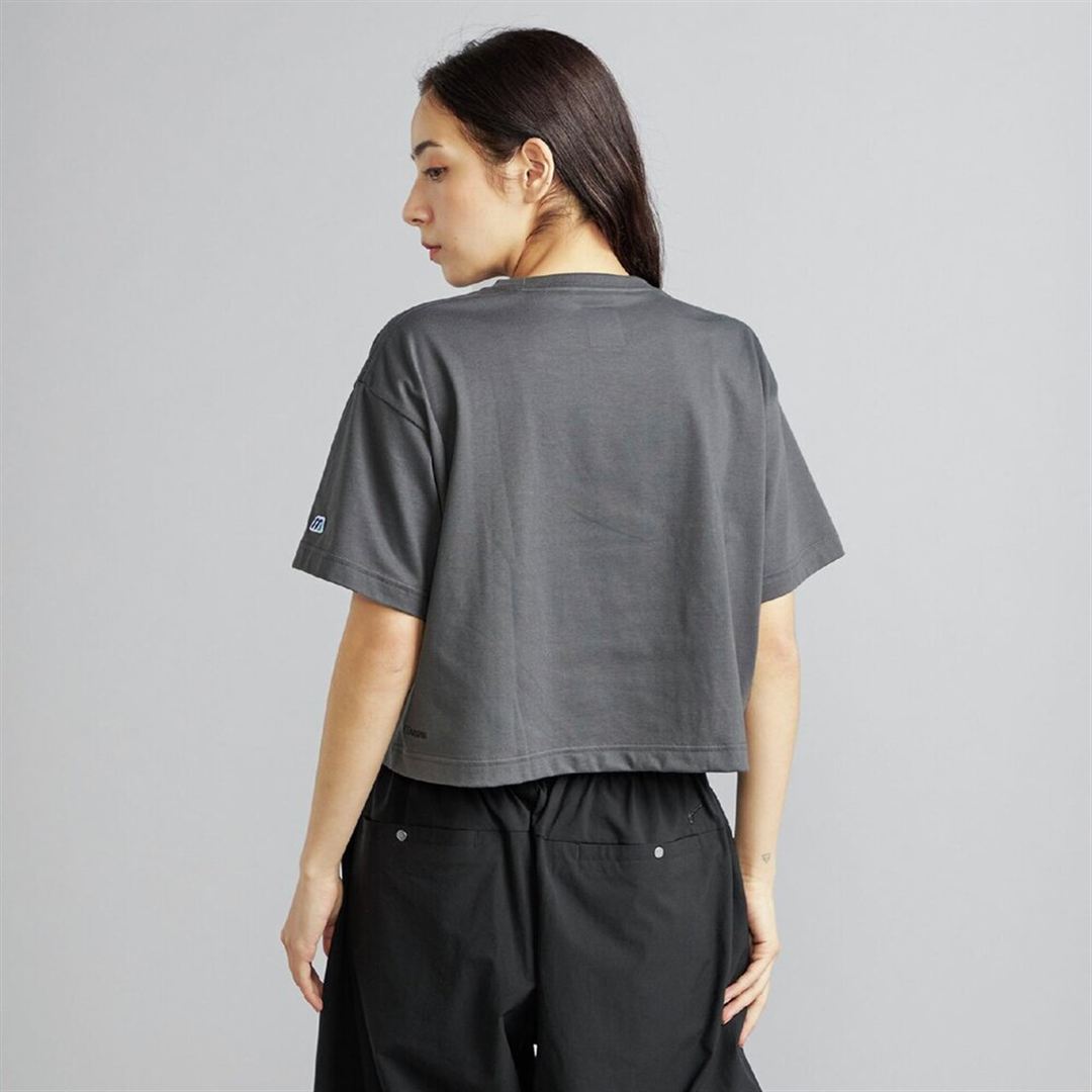 【ミズノ直営限定】モノグラムM クロップド半袖Tシャツ アッシュグレー XL