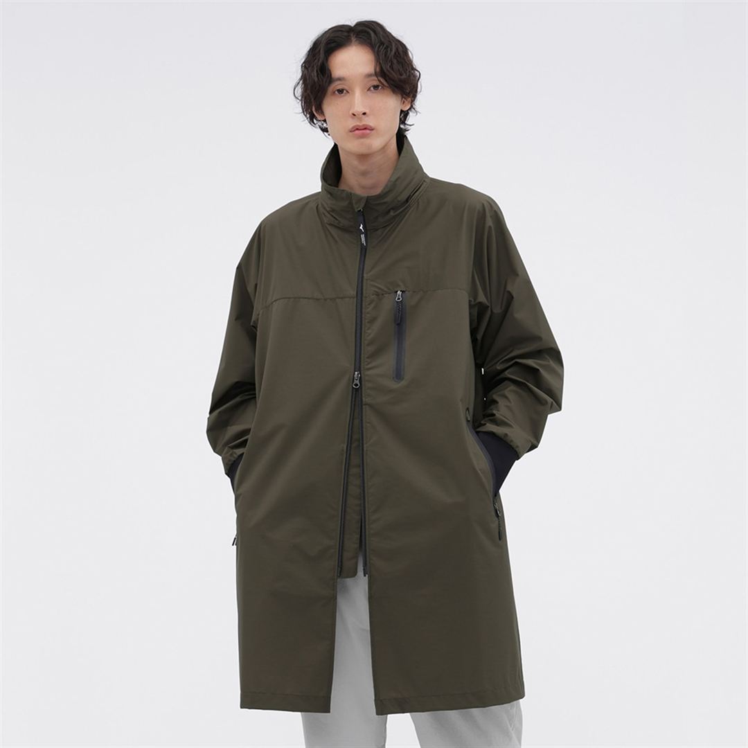 【MARGARET HOWELL】ベルグテックタスランナイロンリップコート DK.カーキ XL