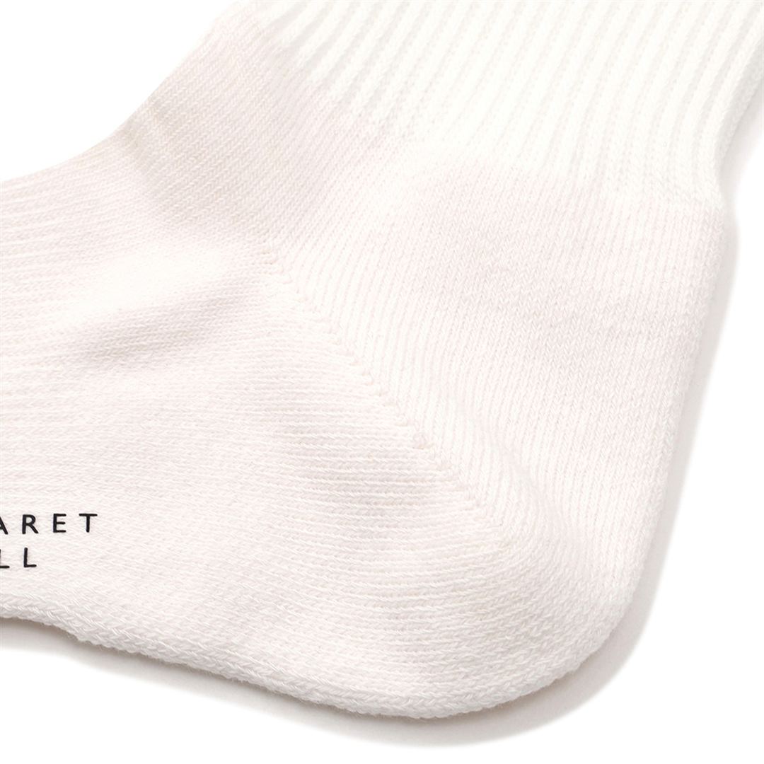 【MARGARET HOWELL】ドライベクターソックス ホワイト 25-27