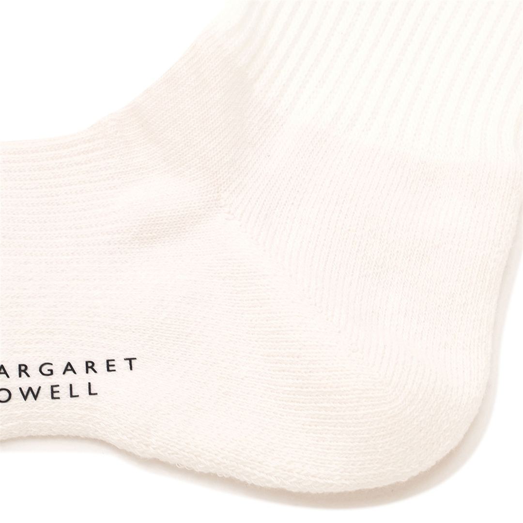 【MARGARET HOWELL】ドライベクターソックス ホワイト 22-24