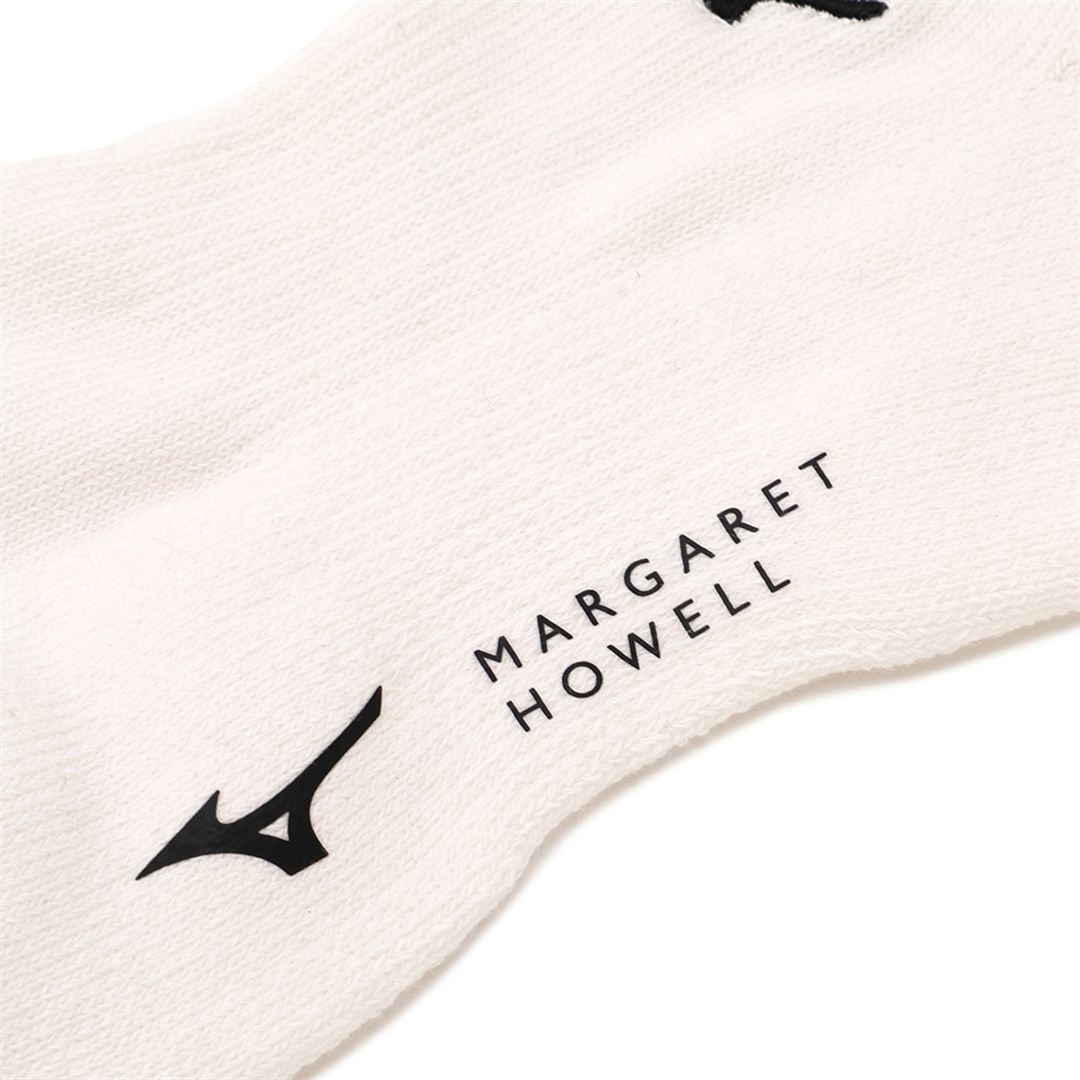 【MARGARET HOWELL】ドライベクターショートソックス ホワイト 25-27