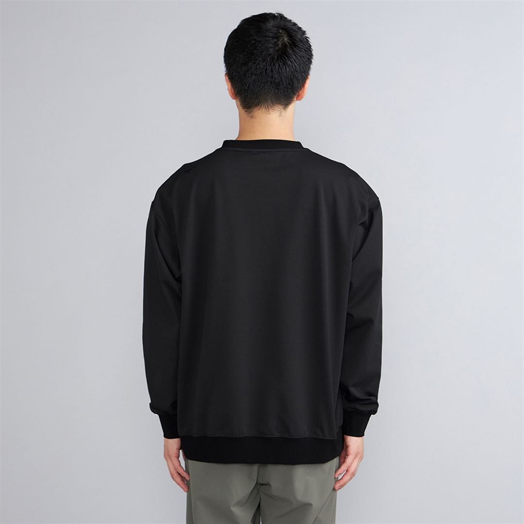 ヘビーオンスクルーネックシャツ ブラック×グレージュ L