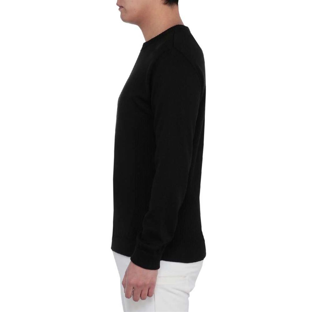 【吸湿発熱】ブレスサーモムーブニットセーター ブラック 2XL