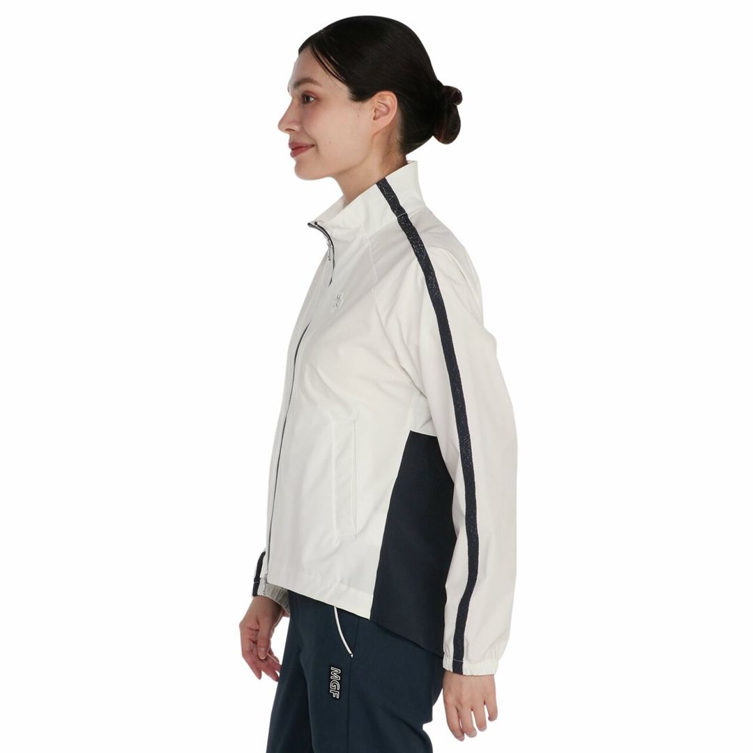 【MGFコレクション】ウォーターリパレントストレッチジャケット ホワイト S