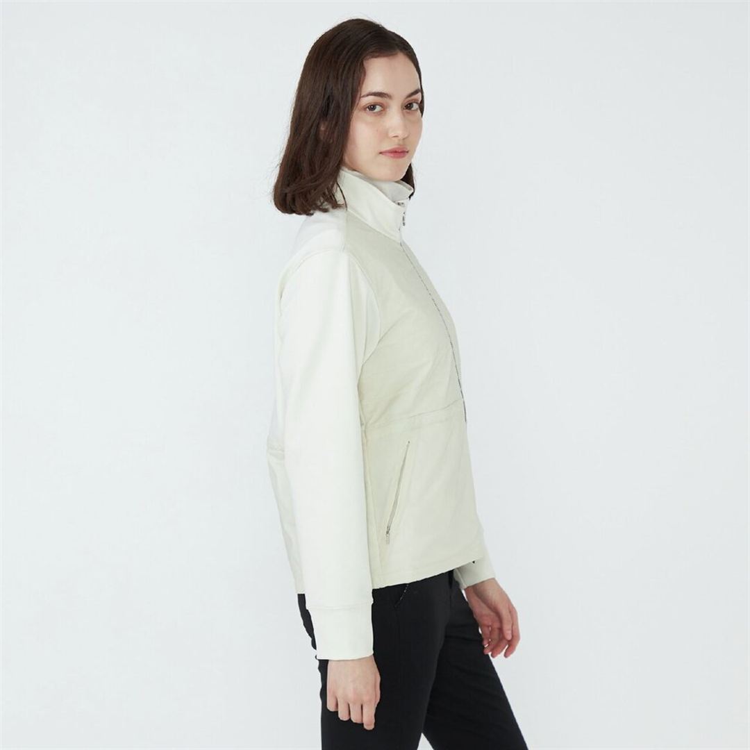 【MGFコレクション】モイストタッチマテリアルミックスジャケット クリーム S