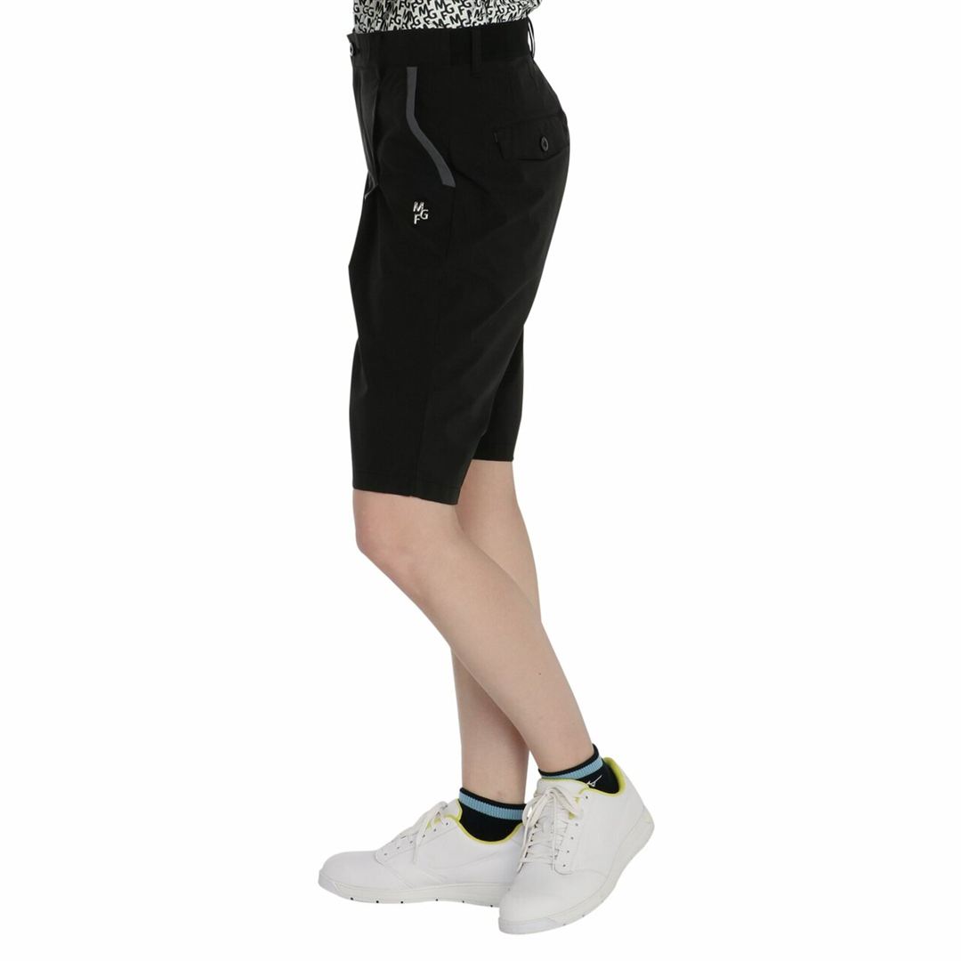 【MGFコレクション】ウォーターリパレントストレッチハーフパンツ ブラック S