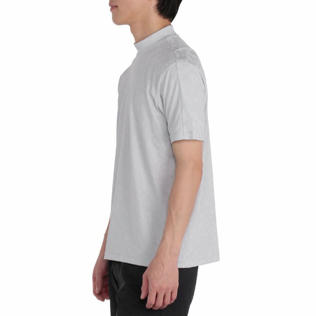 ネクスライト半袖共衿モックネックシャツ【驚着極軽】 グレー XL