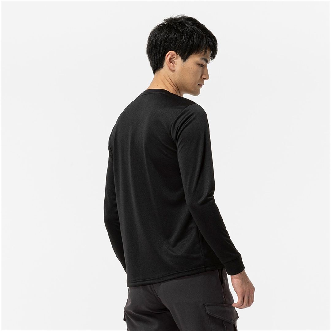 クルーネック ワークTシャツ(制電／長袖) ブラック XS