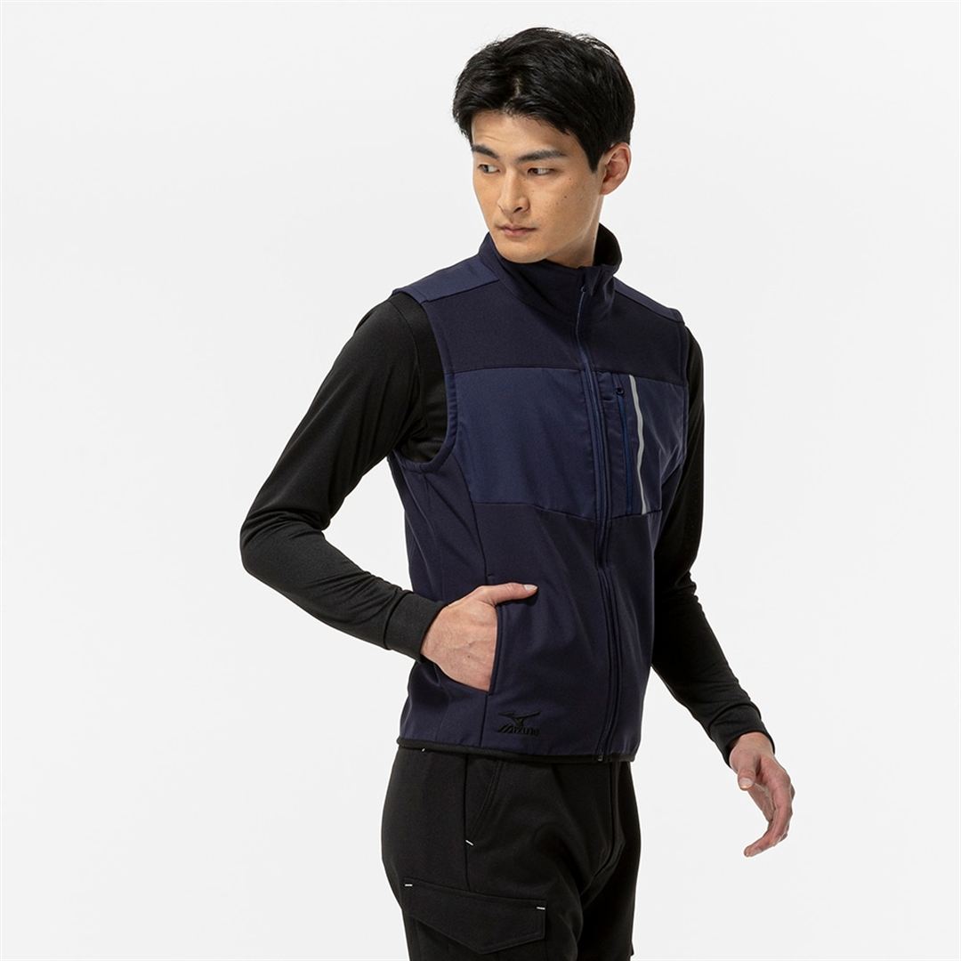 【防風】テックシールドベスト ストレッチ ネイビー S