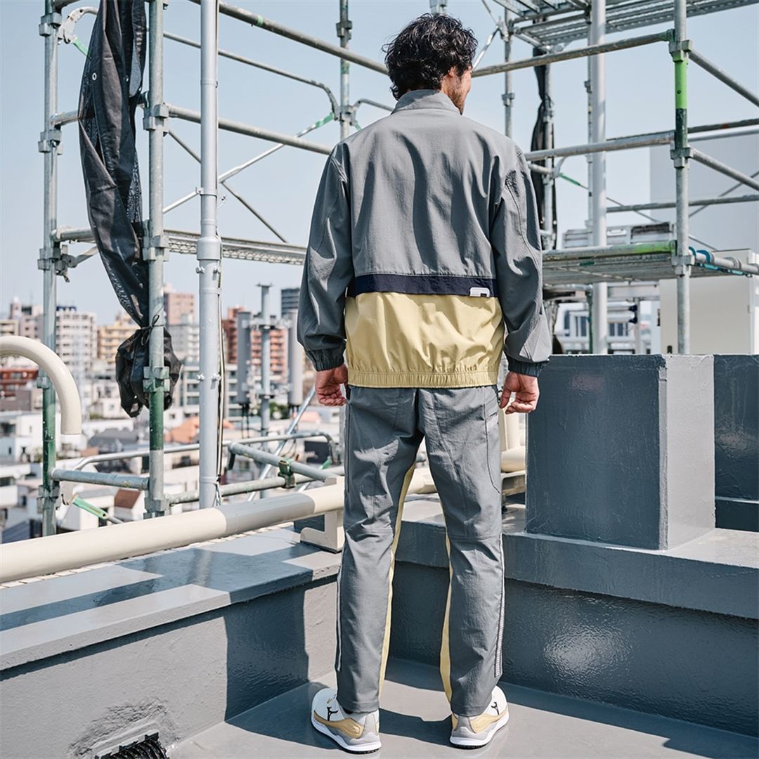 【ミズノ公式オンライン限定】ストレッチ撥水ブルゾン(制電) グレー×ベージュ XL
