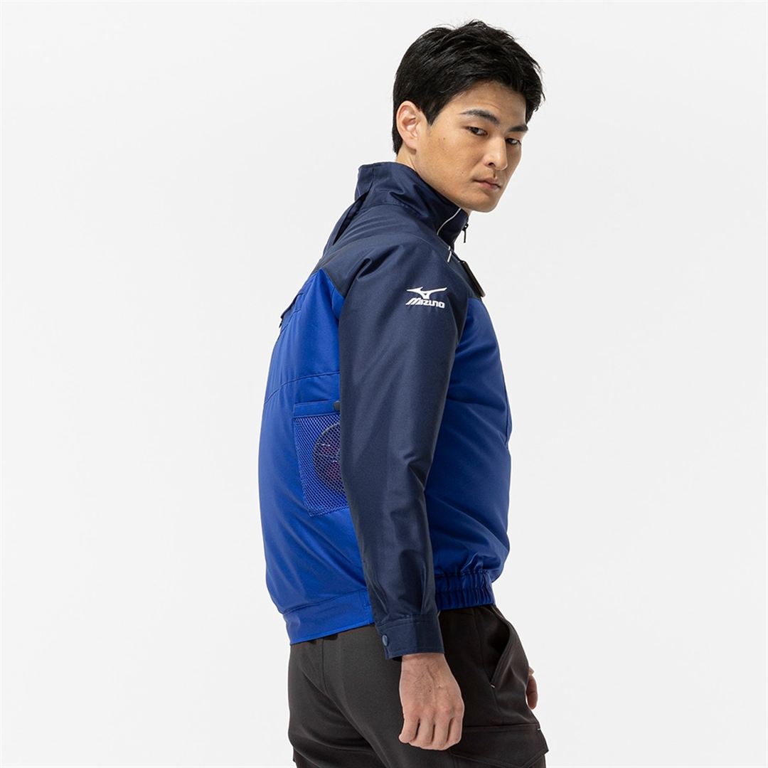 エアリージャケット TOUGH 柱上作業用 フルハーネス型安全帯対応モデル(ファン・バッテリー別売り) ドレスネイビー×サーフブルー S