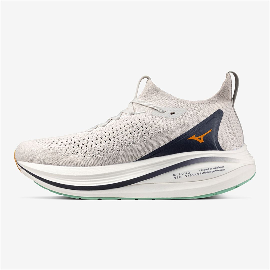 MIZUNO NEO VISTA2(スピードワーク／テンポ走) ライトグレー×オレンジ×ミントグリーン 25.0