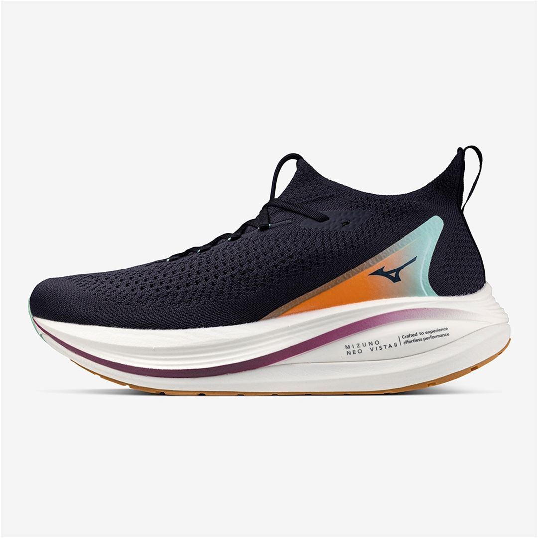 MIZUNO NEO VISTA2(スピードワーク／テンポ走) ダークネイビー×オレンジ×ミントグリーン 23.0