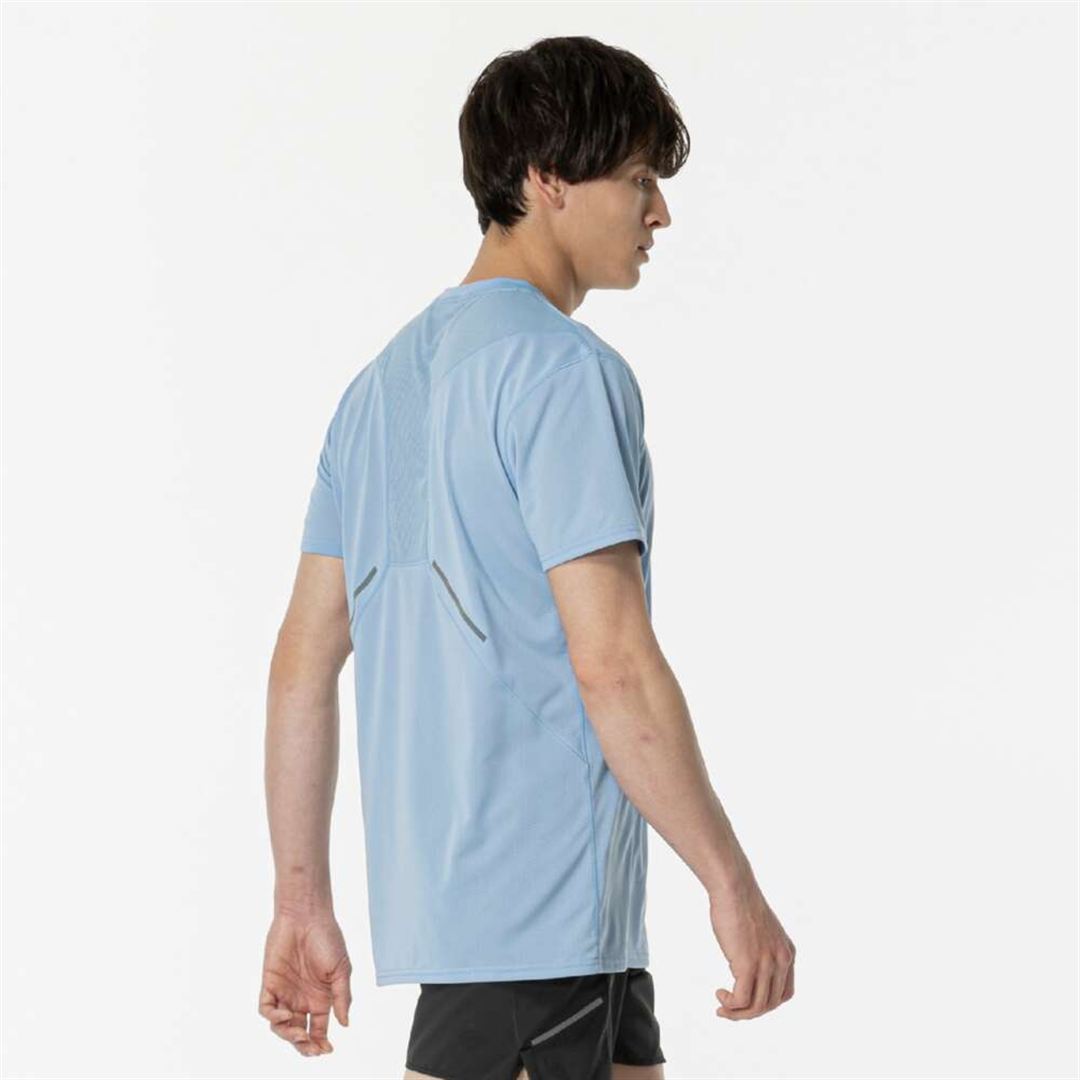 【汗処理／通気】ドライエアロフローTシャツ(オーロラ) グレイシアレイク S