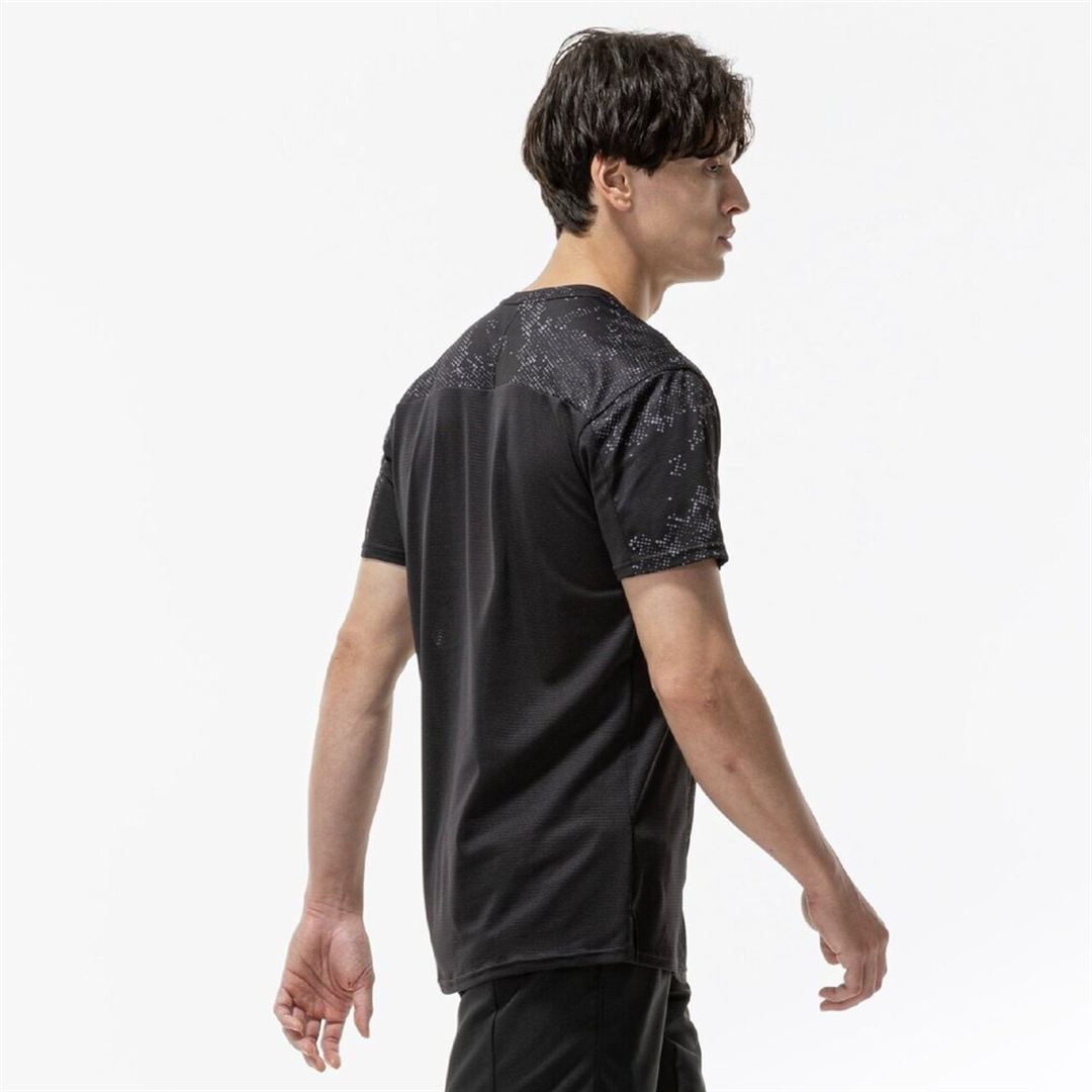 【汗処理／通気】ドライエアロフローグラフィックTシャツ ブラック×グレー S