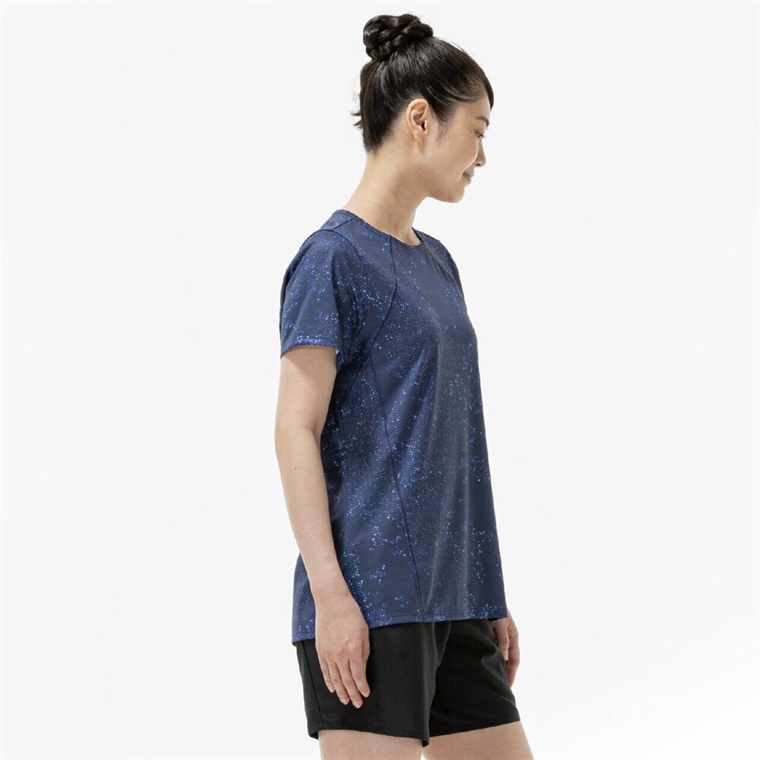 【汗処理／通気】ドライエアロフローグラフィックTシャツ エステートブルー S
