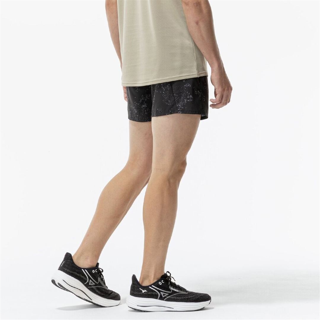 ランニング マルチポケットパンツ グラフィック6インチ ブラック XL