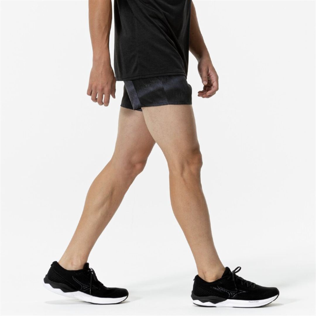 ランニング マルチポケットパンツ グラフィック6インチ ブラック XL