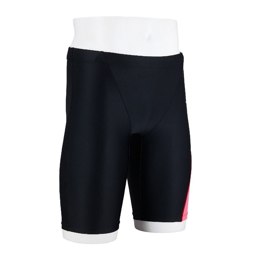 【Stroke ONE／撥水】スイムフィットネス用ハーフスパッツ ブラック×ブルームピンク XL